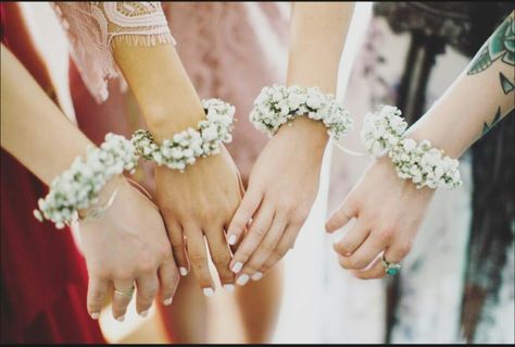 Simple Corsages Wedding, Simple Corsage Wedding, Corsage Alternatives Wedding, Flower Bracelets For Bridesmaids, Bracelet Wedding Flower, Dainty Flower-shaped Wedding Bracelets, Wedding Hand Flower Bracelet, Flower-shaped Bracelets For Bridesmaids, Wedding Jokes