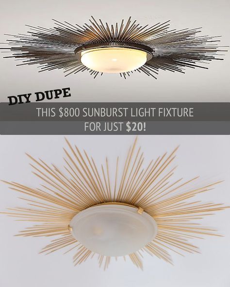 DIY Sunburst Light.
#homedecor #interiordesign #homedesign #homedecoration Diy Light Fixtures, Diy Ceiling, Kitchen Home Decor, Ideas Living Room, Home Decorating Ideas, Home Reno, Dream House Decor, Ideas Living, Ideas Home