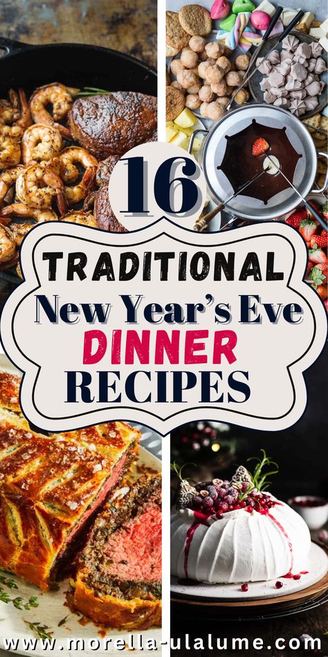 Ring in the New Year with delicious dinner ideas! 🎉🍽️ From traditional meals to fun and easy recipes, these New Year's dinner ideas are perfect for two or the whole family. Click now to discover easy meals that will make your celebration special and memorable! Multi Course Dinner Menu Ideas, New Year's Eve Recipes Dinners, After Holiday Dinner Ideas, New Years Pasta Dinner, Celebration Meals Dinners, Nye Meal For Two, Nye Menu Ideas For Two, Fancy Main Dishes For Dinner, New Years Entrees