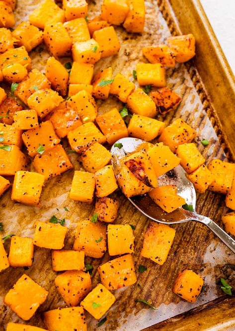 Healthy Sheet Pan Dinners, No Bake Energy Balls, Healthy Sheet Pan, No Bake Energy, Baked Butternut Squash, Pan Dinners, Butternut Squash Recipes, Roasted Squash, Healthy Side