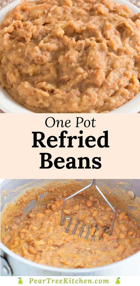 Refried Beans Recipe From Dried Beans, Homemade Refried Beans Recipe, Easy Refried Beans Recipe Homemade, Refried Beans From Dry Beans, How To Make Refried Beans Homemade, How To Make Refried Beans From Pinto, Mexican Refried Beans Recipe Authentic, Homemade Pinto Beans Mexican, Homemade Refried Beans Authentic