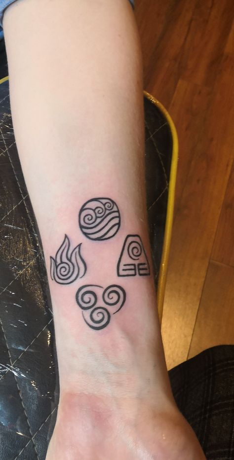 Avatar 4 Elements Tattoo, Kyoshi Tattoo, Atla Tattoo, Avatar Tattoo, The 4 Elements, Tattoo Board, Elements Tattoo, Geek Tattoo, 4 Element