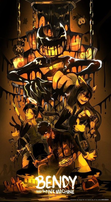 Bendy Wallpapers: Infuse Your Screens with Spooky Art Batim Wallpaper Iphone, Bendy Wallpaper Iphone, Bendy And The Dark Revival Wallpaper, Bendy And The Ink Machine Wallpaper, Bendy Ink Demon, Batim Fanart, Bendy Art, Bendy And The Dark Revival, Ink Demon