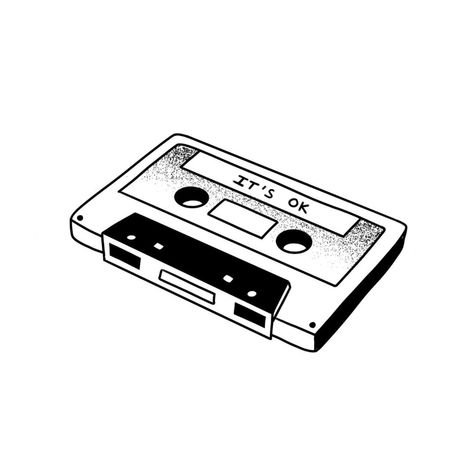 Music Cassette Tattoo, Mixtape Tattoo Design, Cassette Tattoo Design, Retro Tattoo Ideas Vintage, Vintage Radio Tattoo, Music Flash Tattoo, Music Flash Tattoos, Rock Music Tattoo, Boombox Tattoo