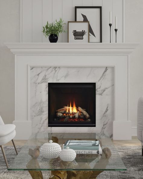 Adding Gas Fireplace To Living Room, Small Gas Fireplace, Regency Fireplace, Gas Fireplace Ideas Living Rooms, Contemporary Gas Fireplace, Flame Picture, Fireplace Inspiration, Basement Fireplace, Marble Fireplace Surround