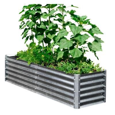 Alto Series 40 in. x 76 in. x 17 in. Galvanized Metal Garden Bed Bundle Metal Garden Beds, Cedar Raised Garden Beds, Elevated Gardening, Raised Planter Boxes, Metal Wall Panel, Metal Raised Garden Beds, Gardening Techniques, Steel Planters, Raised Planter