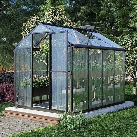 Amazon.com : BPS 6' x 8' Walk-in Greenhouse Polycarbonate Panel Hobby Greenhouses with Aluminum Frame Heavy Duty with 1 Vent Window & Lockable Door for Outdoor,Patio, Backyard, Garden : Patio, Lawn & Garden Greenhouse Polycarbonate, Greenhouse Panels, Metal Gazebo, Hobby Greenhouse, Walk In Greenhouse, Polycarbonate Greenhouse, Concrete Fireplace, Polycarbonate Panels, Roof Colors