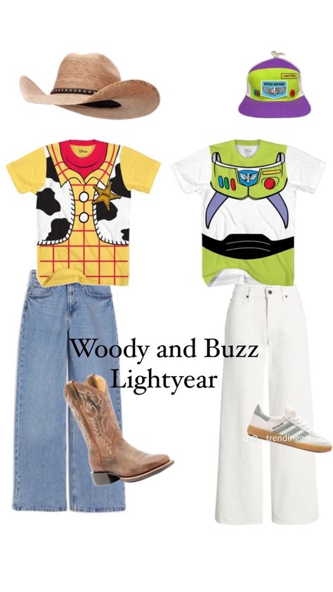 Woody And Buzz Lightyear Costume, Buzz And Woody Costume Friends, Buzz Costume Women, Buzz Lightyear And Woody Costume, Buzz And Woody Halloween Costumes, Buzz Light Year Costume Women's, Buzzlight Year Halloween Costumes, Buzz And Woody Costume, Buzz Lightyear Costume Women