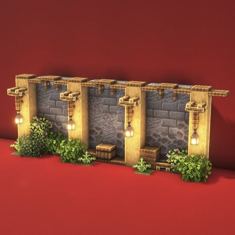 Small Cute Wall Minecraft EASY and FAST Minecraft Interior Design Walls, Minecraft Wall Around Village, Wall Details Minecraft, Minecraft Wall Decorations In Game, Minecraft Small Decorations Outside, Village Walls Minecraft, Village Wall Minecraft, Minecraft Modern Wall, Minecraft Bulletin Board Build