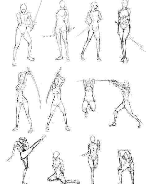 Swordfighting Reference Poses, Action Anatomy, Anatomy Practice, Action Pose Reference, Drawing Body Poses, Anatomy Sketches, Different Poses, Body Reference Drawing, Anatomy Poses