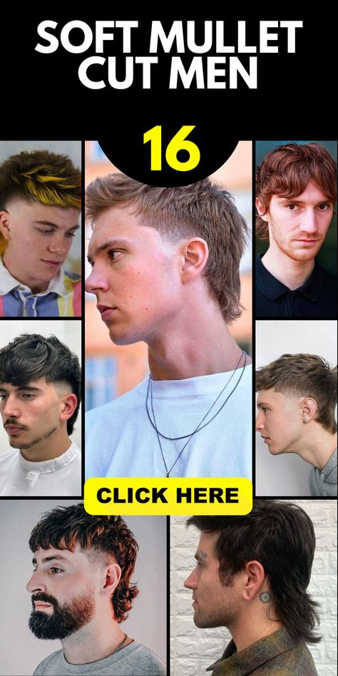 Mens Haircut Long On Top Mullet, Men's Mullet Hairstyle, Mullet Fade Men Straight Hair, Mullets For Straight Hair Men, Trendy Mullet Men Straight Hair, Shaggy Mohawk Men, Mens Straight Hair Mullet, Mullet Type Haircut Men, Mullet Haircut For Men