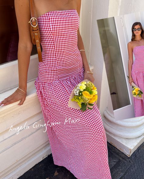 Red Gingham Dress, Gingham Outfit, Groovy Fashion, Prom Midi Dress, 60's Dress, Brunch Date, Red Dress Maxi, Dress Aesthetic, Beginning Boutique