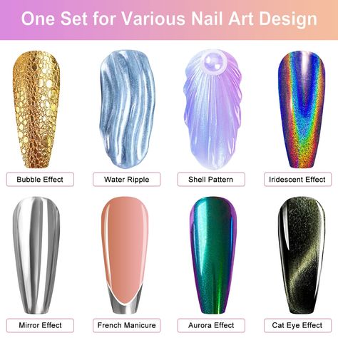 Rainbow Powder Nails, Chrome Unicorn Nails, Mermaid Powder Nails, Rainbow Chrome Nails, Pearl Chrome Nail, Mermaid Nail Powder, Pearl Chrome, Rainbow Nail, Nails Accessories