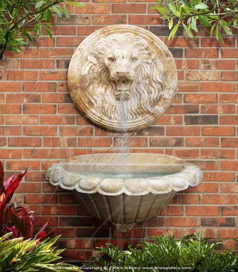 Marble Lion Fountains | Beautiful Designs from the World Leader Lion Fountain, Outdoor Waterfall Fountain, Outdoor Wall Fountains, Marble Fountain, Garden Water Fountains, Indoor Waterfall, Fountain Design, Backyard Water Feature, Tabletop Fountain