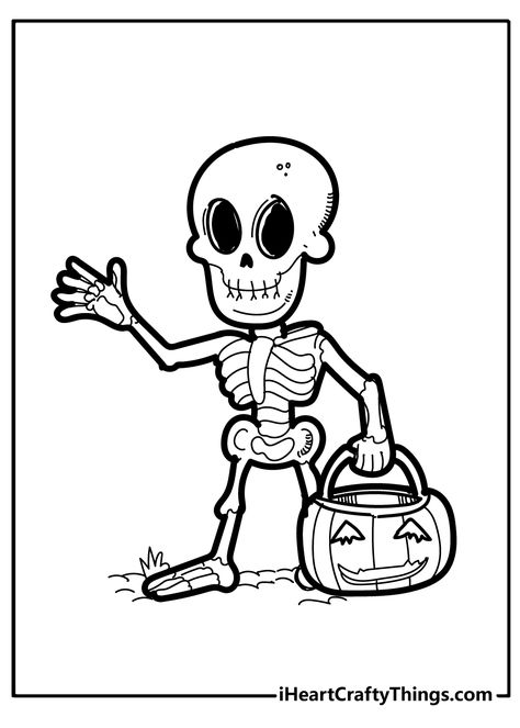 Skeleton Coloring Pages, Skull Coloring, Spooky World, Skull Coloring Pages, Skeleton Halloween Costume, Skeleton Illustration, Halloween Pumpkins Carvings, Halloween Tattoos, Halloween Books