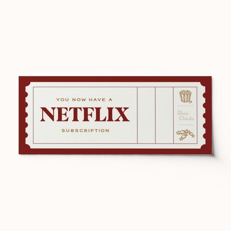 Minimalist Things, Gift Voucher Template, Custom Tickets, Netflix Gift Card, Netflix Subscription, Netflix Gift, Diy Coupons, Chop Chop, Copy Editing