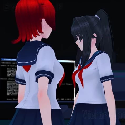 Info Chan And Ayano, Info Chan, Yendere Simulator, Anime Girlies, Yandere Simulator, Anime, Quick Saves