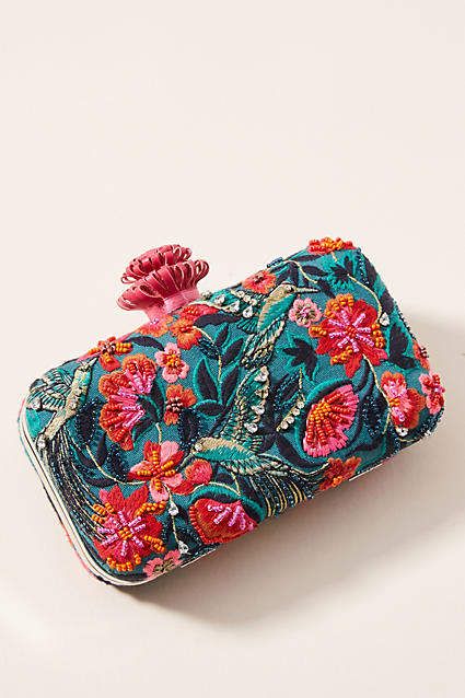 Anthropologie Esmeralda Floral Clutch #ad #AnthroFave #AnthroRegistry Anthropologie #Anthropologie #musthave #styleinspiration  #ootd #newarrivals #outfitideas #wishlist #bohostyle #bohooutfit #bohemian Embroidered Clutch Bag, Accessories 2020, Embroidered Handbag, Floral Clutches, Embroidered Clutch, Potli Bags, Embroidery Bags, Bridal Clutch, Closet Inspiration