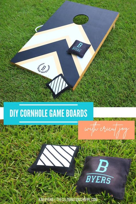 Create custom cornhole game boards and personalize with your family name. Perfect idea for weddings! Diy Cornhole Game, Painted Corn Hole Boards, Diy Cornhole, Wedding Cornhole Boards, Diy Cornhole Boards, Cornhole Boards Designs, Corn Hole Diy, Custom Cornhole Boards, Diy Towels