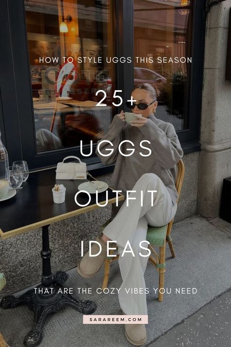 Looking for cozy and cute Uggs outfit ideas for fall and winter 2024? Whether you're styling Ugg boots, ultra mini Uggs, or Ugg Tasman slippers, these looks are perfect for women who love a classy yet casual aesthetic. From platform Uggs to comfy Ugg slippers, these outfit ideas are perfect for creating a chic, cozy vibe this season. Whether it's a casual autumn day or a chilly winter morning, get inspired with these cute and comfy Uggs outfits that are perfect for staying stylish and warm! Negative Temperature Outfit, Ugg Fashion Outfits, Ugg Boots Ultra Mini, Styling Ugg Boots, Uggs Outfit Ideas, How To Style Uggs, Platform Uggs, Ultra Mini Uggs, Dinner Outfit Winter