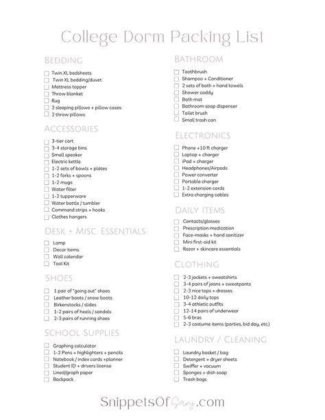 Dorm packing list, college travel, moving checklist, what to pack, long term travel, free download PDF, download checklist College Dorm Packing List, Indie Ideas, Tupperware Water Bottle, Dorm Packing List, Dorm Packing, College Needs, College Dorm Checklist, College Packing List, Dorm Checklist