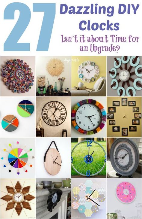 27 Dazzling DIY Clocks – Isn’t it about Time for an Upgrade? Creative projects! Clock Decoration Ideas, Clocks Diy Crafts, Homemade Clocks, Wall Clock Design Ideas, Diy Clocks, Free Home Decor, Kids Bedroom Ideas, Teen Crafts, Make A Clock