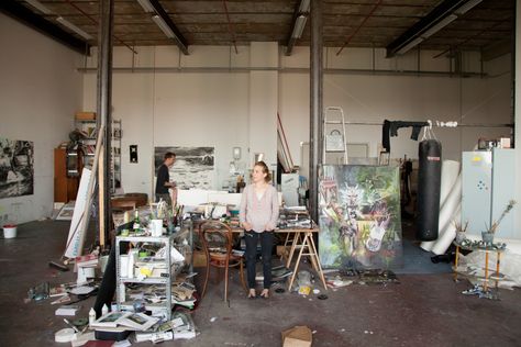 Freunde von Freunden — Nadin Maria Rüfenacht — Photographer & Artist , Apartment & Studio, Leipzig — http://www.freundevonfreunden.com/inter... Painter Studio, Woven Image, Painters Studio, Converted Warehouse, Pratt Institute, House Exteriors, Heaven And Hell, Studio Tour, Scholarships For College