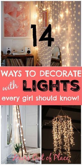 14 ways to decorate with fairy lights in bedroom every girl should know! DIY lights ideas that include hanging lights, wall lights, ladder lights, lights over your bed and more! #lights #dorm #dormroom #bedroomideas #bedroomgoals #bedroomideas #diycrafts Decorate With Lights, Firefly Wedding, Bedroom Lighting Design, Lantern Crafts, Beautiful Bed Designs, Biscuits Packaging, Fairy Lights Decor, Sunroom Ideas, Lights Decor