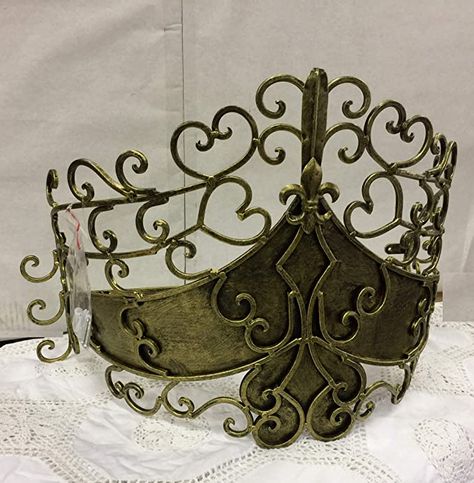 Octorose Metal Wall Teester Bed Canopy Drapery Bed Crown Hardware (Tiara-Gold) Teester Bed Crown, Crown Canopy, Crown Wall Decor, Antique Crown, Bed Crown Canopy, Window Scarf, Tiara Gold, Bed Crown, Gold Bed