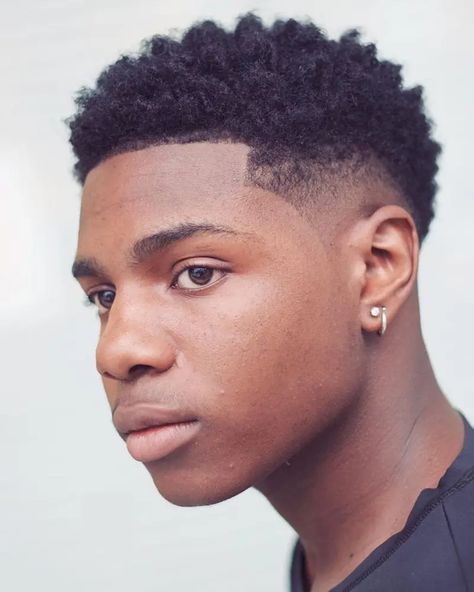 Drop Fade Haircuts: What They Are & The Best Versions For 2022 Blowout Afro, Afro Taper, Blowout Taper, Blowout Haircut, Black Haircut Styles, Fade Haircut Styles, Black Boys Haircuts, Afro Hairstyles Men, Afro Fade