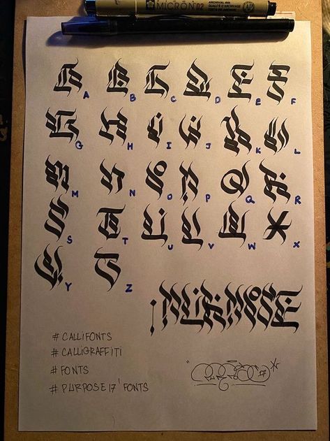 Calligraffiti Alphabet, Calligraffiti Tattoo, Graffiti Calligraphy, Tattoo Calligraphy, Calligraphy Tattoo Fonts, Fonts Art, Dark Lettering, Tattoo Lettering Alphabet, Alfabet Font