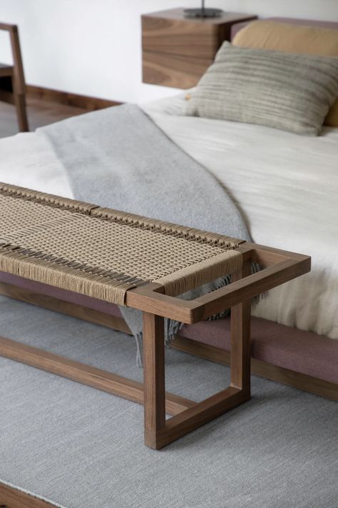 Diy Woven Bench, Woven Bench, Woven Furniture Design, Home Office Furniture Design, Wardrobe Interior Design, Woven Furniture, Furniture Details Design, Japanese Furniture, Office Furniture Design