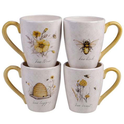 Bee Sweet, Susan Winget, Busy Bees, Ice Cream Bowl, Ceramic Dinnerware, Bee Decor, Coffee Mug Sets, Mug Set, Dinner Plate Sets