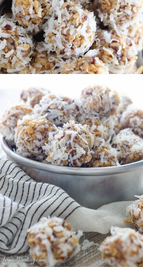 Coconut Date Balls, Rice Krispies Cereal, Rice Krispies Recipe, Coconut And Vanilla, Date Balls, Date Cookies, Candy Recipes Homemade, Christmas Candy Recipes, Rice Crispy Treats