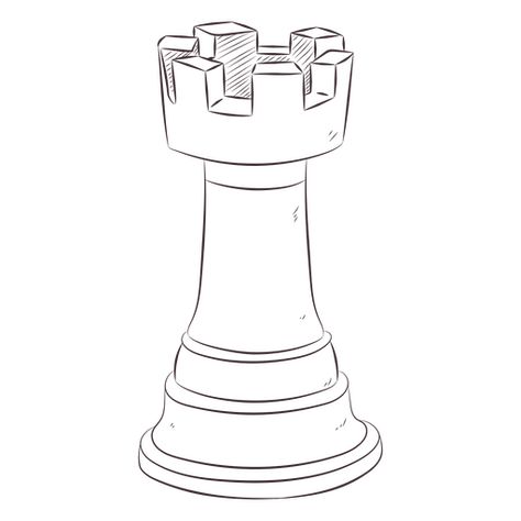 Rook chess piece line art PNG Design Chess Doodle, Chess Pieces Drawing, Chess Piece Drawing, Grandad Tattoo, Chess Drawing, Chess Piece Tattoo, Chess Tattoo, Chess Design, Knight Chess