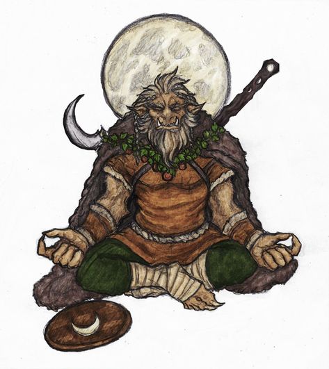 Bug Bear Dnd, Bugbear Druid, Bugbear Monk, Druid Character, Dnd Monk, Monk Dnd, Dnd Druid, Half Orc, Dnd Inspiration