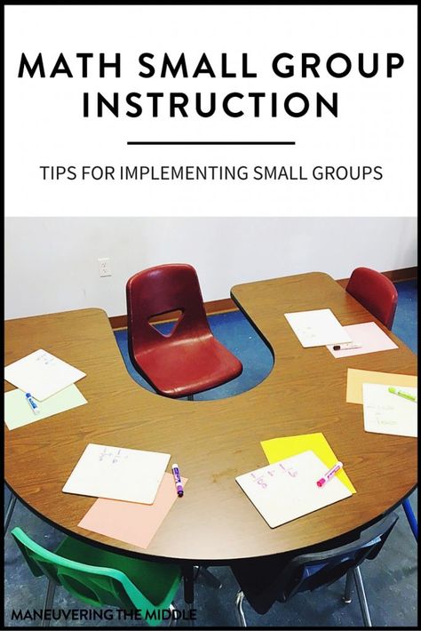 It is possible to use math small group instruction in middle school with a bit of upfront planning! Tips for implementation and ideas to get your math small groups running smoothly. | maneuveringthemiddle.com Small Group Ideas, Math Small Groups, Small Group Math, Sixth Grade Math, Math Groups, Math Intervention, Math Instruction, Math Strategies, 8th Grade Math