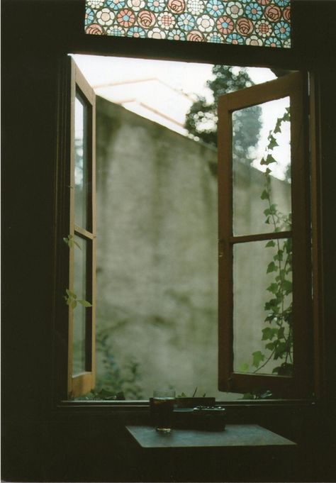 Found on www.flickr.com via Tumblr An Open Window, Window View, Open Window, Through The Window, Writing Inspiration, Light And Shadow, Windows And Doors, Home Interior, Colored Glass