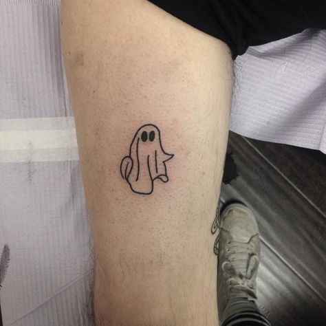 ghost Back To Bed, Ghost Tattoo, Tattoos For Women Half Sleeve, Small Girl Tattoos, Spooky Tattoos, Thanks Everyone, Large Tattoos, Half Sleeve Tattoo, A Ghost