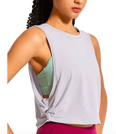 CRZ YOGA Women's Pima Cotton Workout Cropped Tank Top Sports Shirt Sleeveless Yoga Running Tops #lululemon #dupes #workout #yoga #jogger #pants #cute #clothing #tiktok #style #fashion #shopping #amazon #prime #fit #exercise #active #top #tanktop #tank #shirt Neck Yoga, Crz Yoga, Sport Top, Workout Crop Top, Yoga Shirts, Running Tops, Tops Fall, Sleeveless Vest, Yoga Women