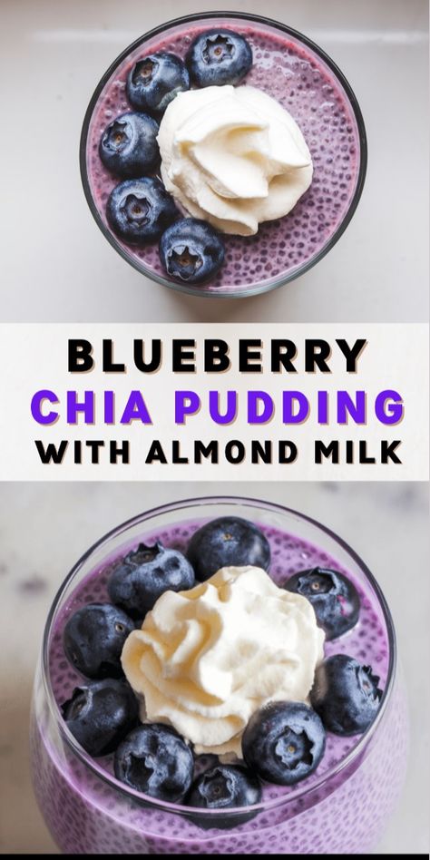 If you're looking for a healthy blueberry chia seed pudding recipe with almond milk and maybe even some coconut cream, look no further! This is one you can add straight to your collection of vegan breakfast recipes or vegan dessert recipes depending on your mood! Pudding Made With Almond Milk, Chia Seed Pudding Almond Milk, Chia Pudding Coconut Milk, Chia Seed Pudding Coconut Milk, Pudding With Almond Milk, Blueberry Chia Seed Pudding, Recipe With Almond Milk, Best Chia Pudding Recipe, Vegan Chia Seed Pudding