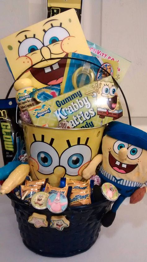 Teenage Aesthetic, Birthday Gift Basket, Cake Basket, Gifts Baskets, Spongebob Birthday Party, Towel Cake, Happy Christmas Day, Kids Gift Baskets, Holiday Baskets