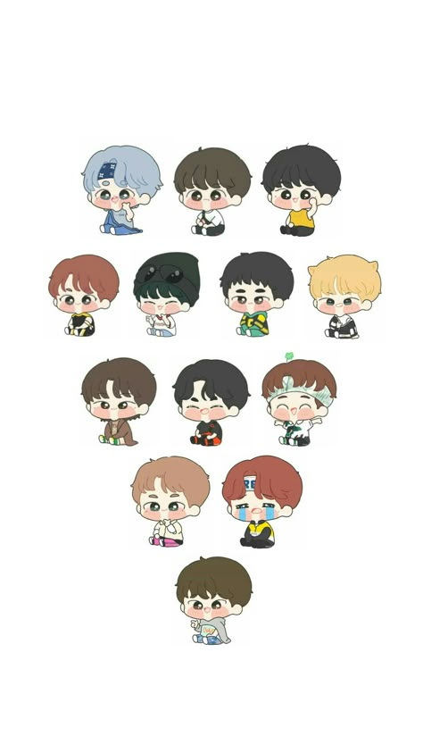 Svt Chibi Fanart, Fan Art Seventeen, Seventeen Chibi Fan Art, Seventeen Character, Svt Chibi, Seventeen Cartoon, Svt Cartoon, Seventeen Anime, Seventeen Chibi