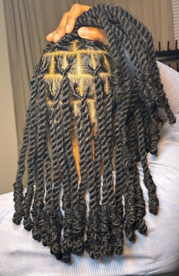 Invisible Locs Marley Twist Hairstyle Two Strand Twist Marley Hair, Marley Twists On Natural Hair, Illusion Locs, Marley Twists Hairstyles Ideas, Marly Twist Long, 2 Strand Twist With Added Hair, How To Do Passion Twists, Rope Twist Styles, Bob Marley Twist