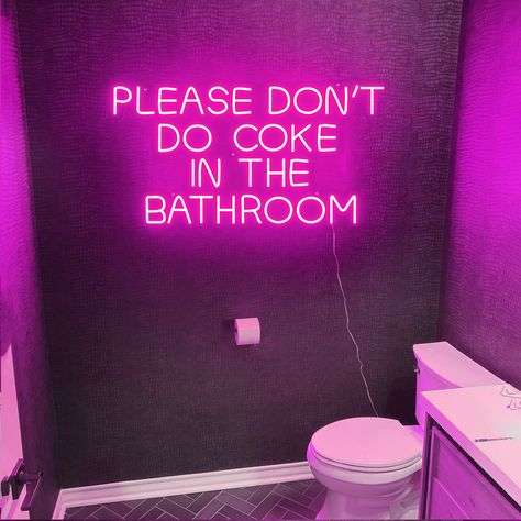 Bathroom Neon Sign, Future Apartment Decor, Fairy String Lights, Bathroom Signs, Custom Neon, String Lights Outdoor, Bar Accessories, Party Signs, Led Neon