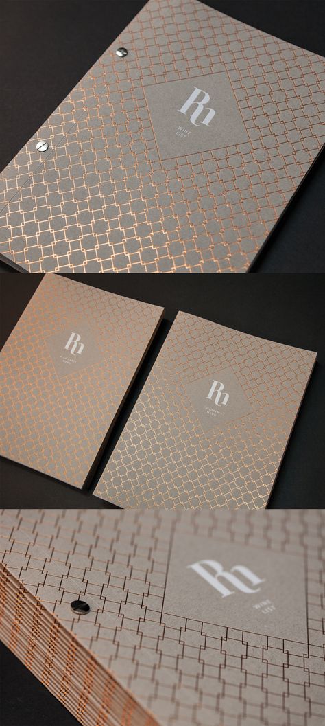 Luxury Menus and Branding, GFSmith Nomad Rough, copper foil, printed white Luxury Print Design, Luxury Restaurant Menu Design, Luxury Restaurant Branding, Menu Design Luxury, Luxury Menu Design, Luxury Brochure Design, Menu Book Design, Copper Branding, Ideas For Design