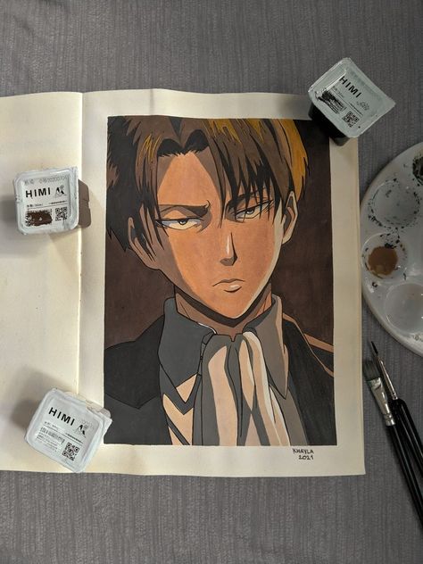 Hope AOT fans love this Levi Ackerman Watercolor, Levi Ackerman Painting, Levi Painting, Levi Ackerman Drawing, Ackerman Fanart, Levi Ackerman Fanart, Aesthetic Clicks, Whiteboard Art, Disney Drawings Sketches