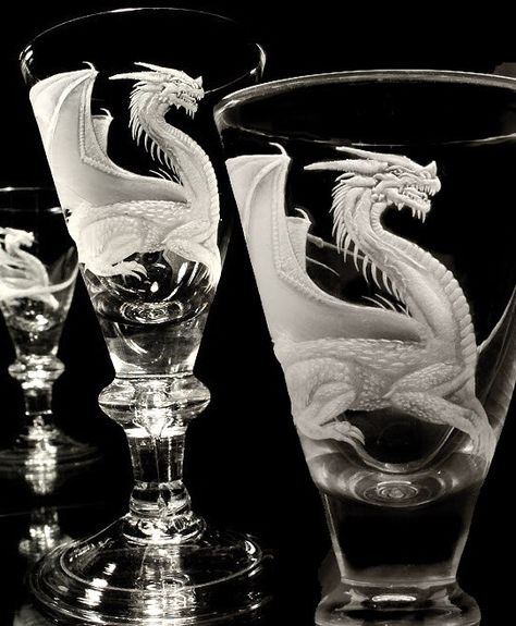 Dragons Egg, Dragon Tumbler, Wedding Goblets, Dragon Glass, Glass Engraving, Celtic Dragon, Dragon Decor, Sports Awards, Mermaids And Mermen