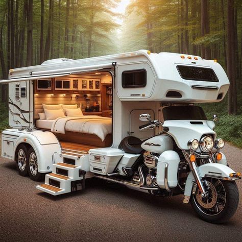 Trike Motorcycles, Bike Camper, Motorcycle Campers, Luxury Campers, Custom Bikes Cafe Racers, Animal Chair, Concept Vehicles Sci Fi, Luxury Motorhomes, Mechanical Engineering Design