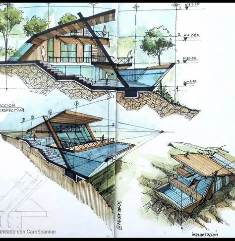 Architecture Blueprints, Architecture Drawing Plan, Conceptual Architecture, Architecture Sketchbook, Seni Dan Kraf, Architecture Design Sketch, Architecture Design Drawing, Architecture Model House, Architecture Concept Drawings